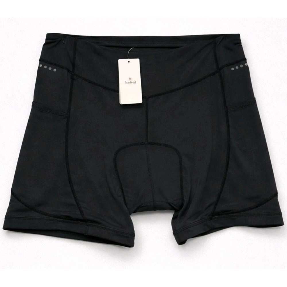 Baleaf Shorts Mens Small Black Padded Cycling Bike Pocket UPF 50+ Compression